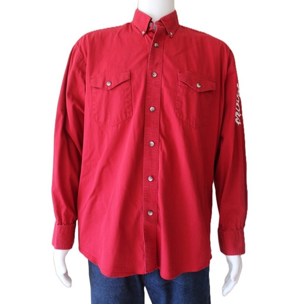 WRANGLER x COORS Special Edition Western Shirt, Button-Down Cotton Rodeo Top (L)